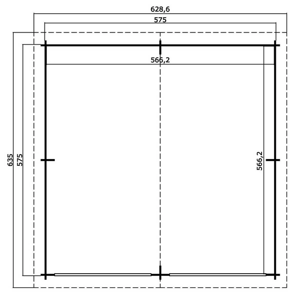 Blockgarage »Falkland«, BxT: 628,6 x 635 cm (Außenmaß), Holz