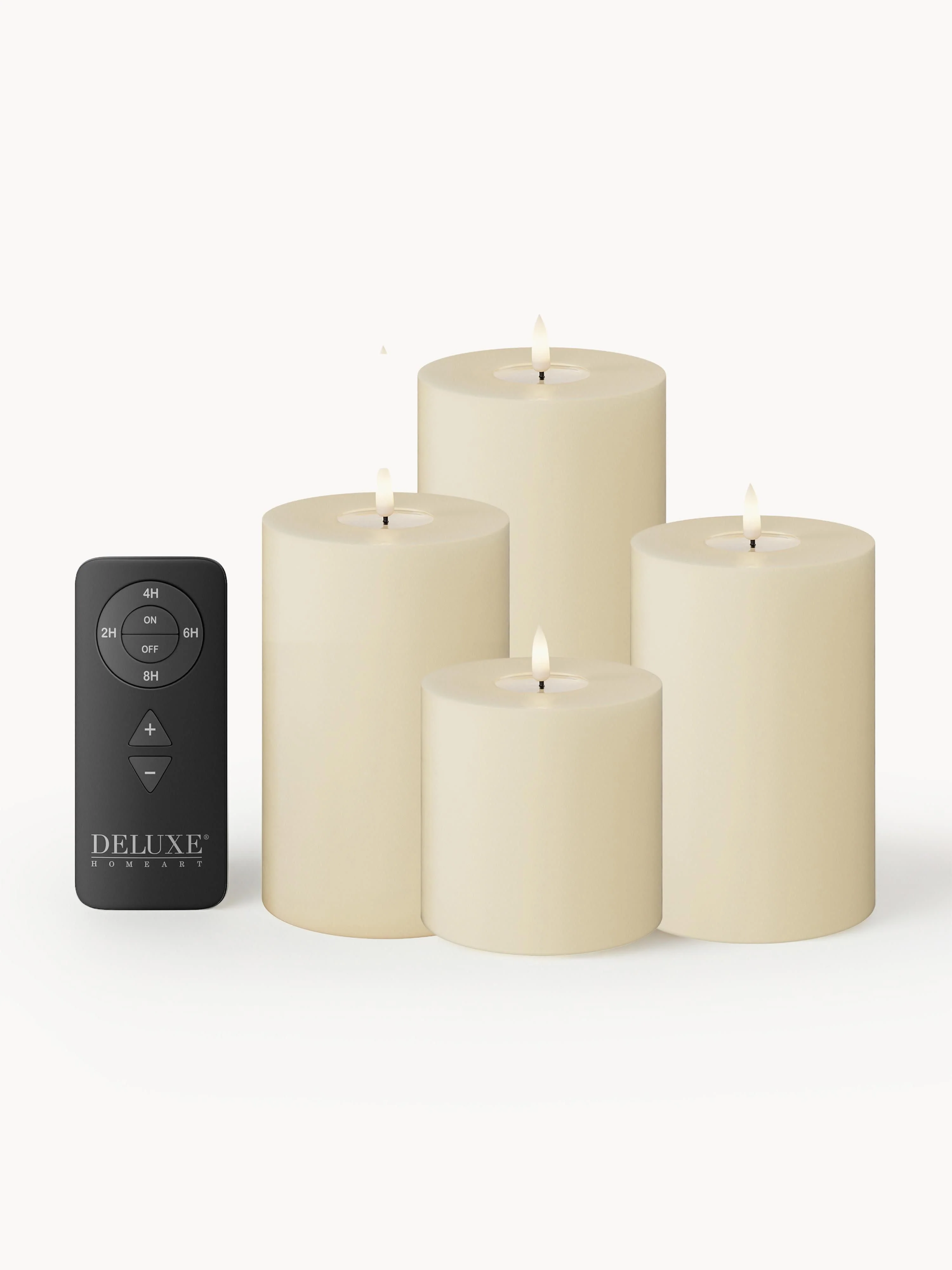 Handgefertigte LED-Kerzen Real Flame mit Fernbedienung, 5er-Set