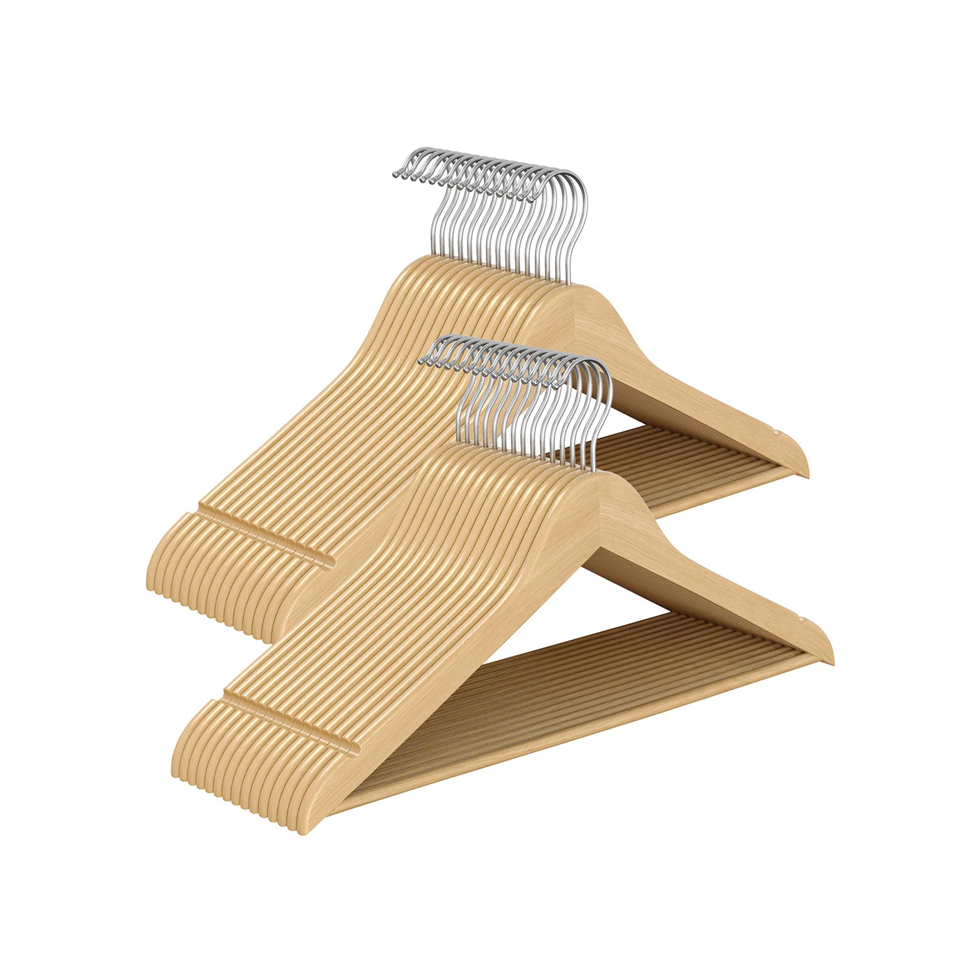 Cintre en bois naturel avec rainures