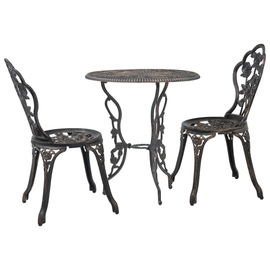 Zestaw bistro Brąz Aluminium vidaXL