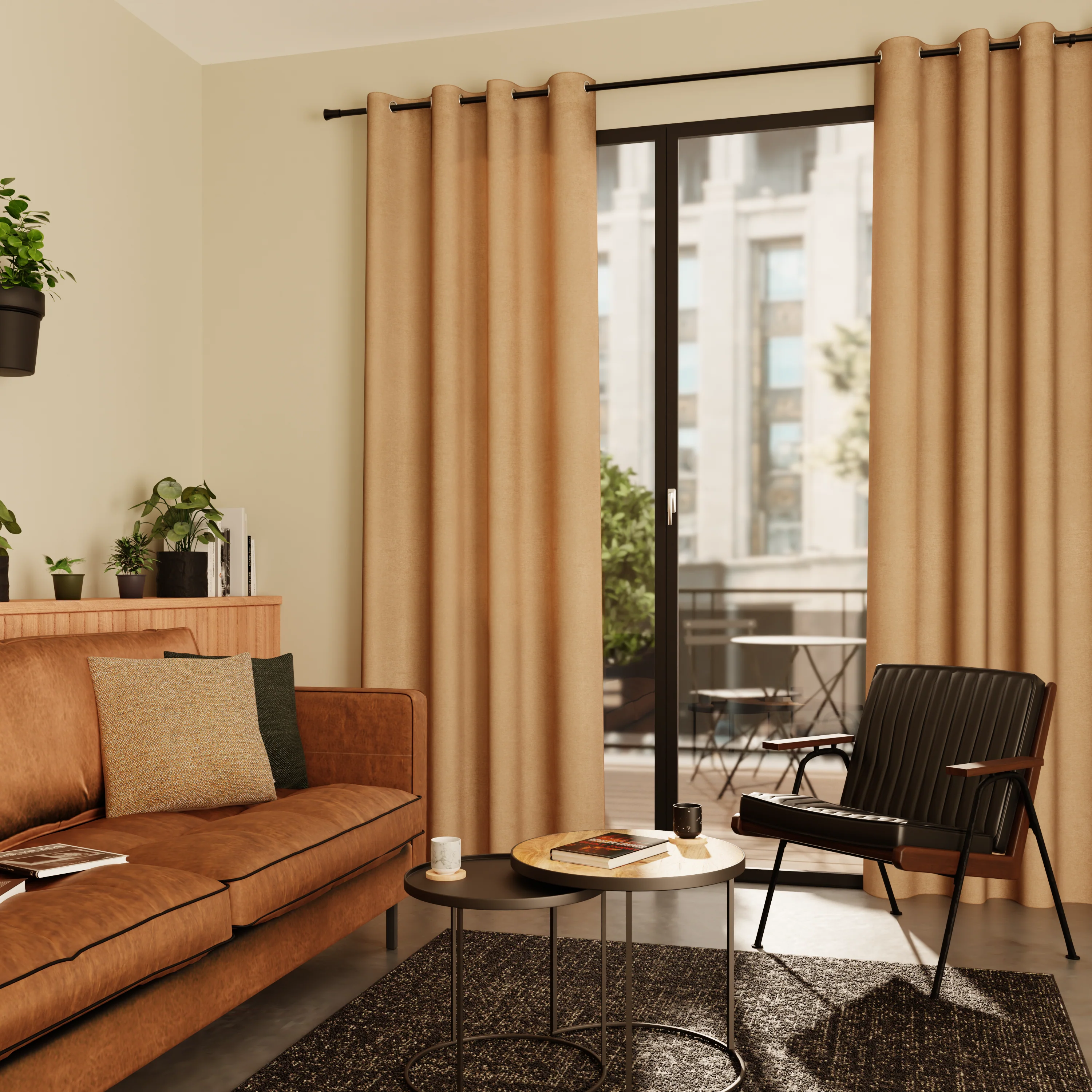 4MURS Rideau thermique KINLEY coloris camel 140 x 260 cm