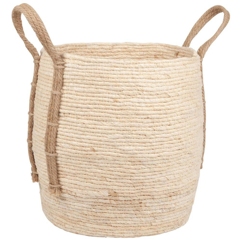 - Panier à grandes anses en fibre végétale