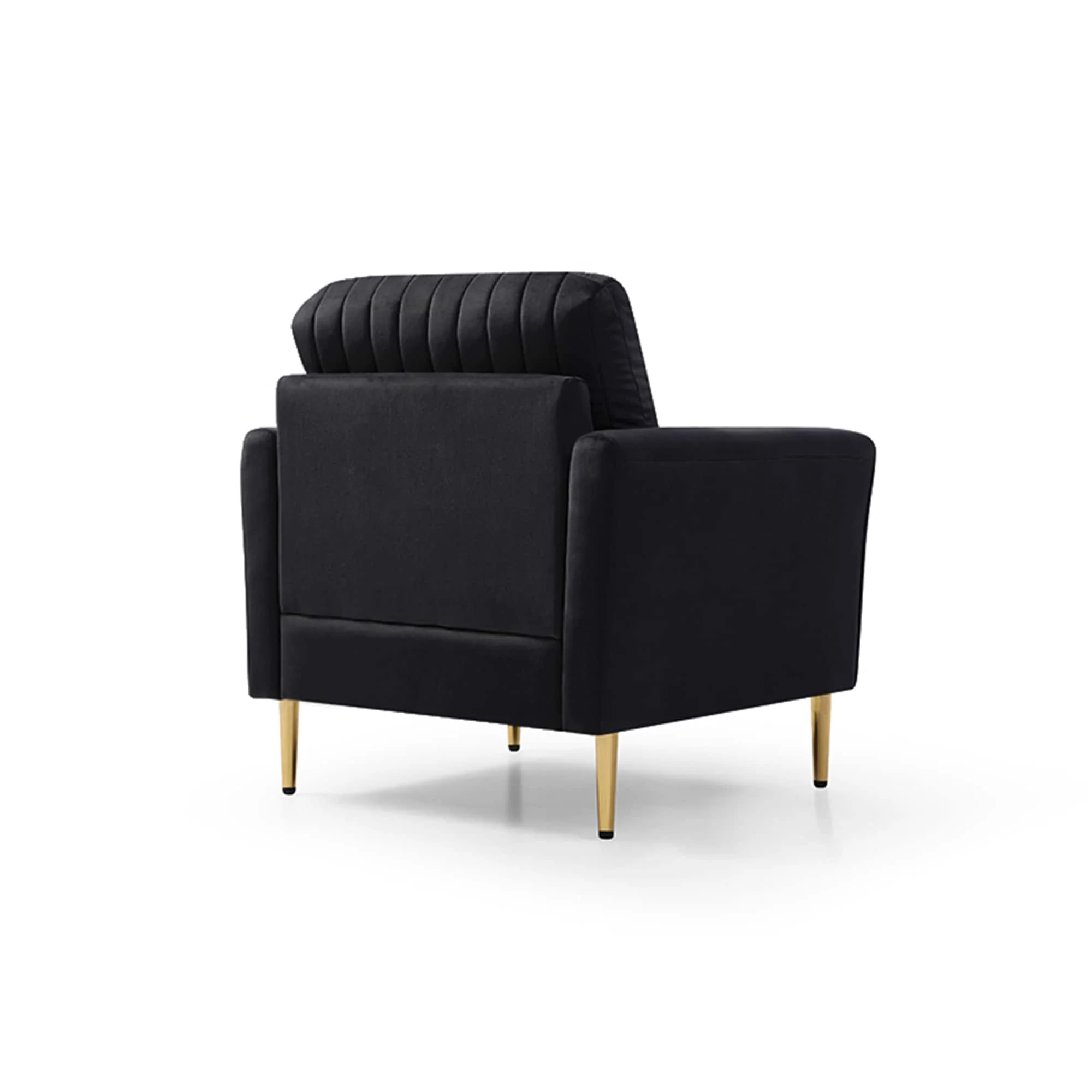 Modern Black Velvet Accent Chair Upholstered