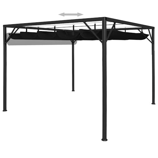 NNEVL Garden Gazebo with Retractable Roof Canopy 3x3 m Anthracite