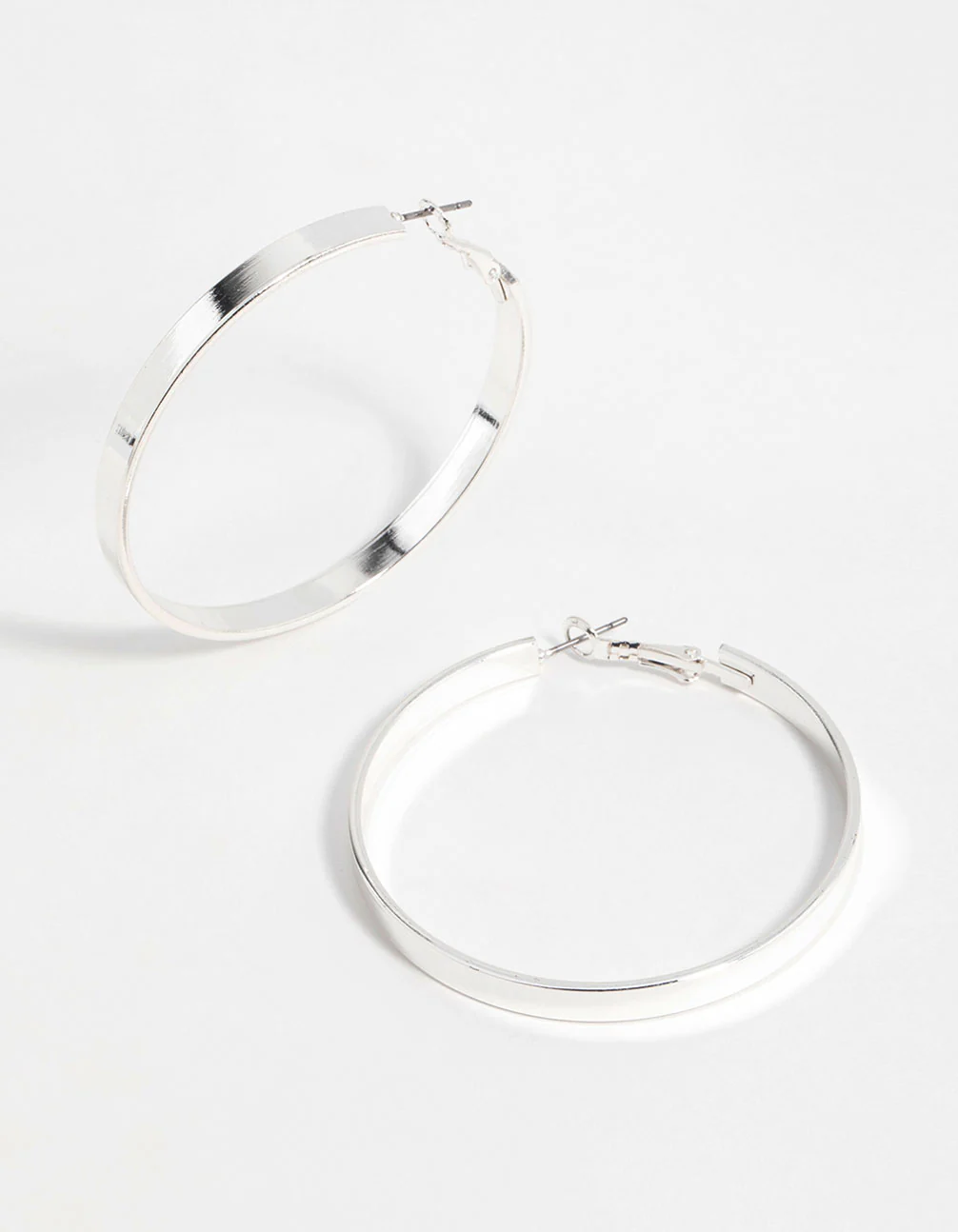 Silver Textured Hoop Earrings