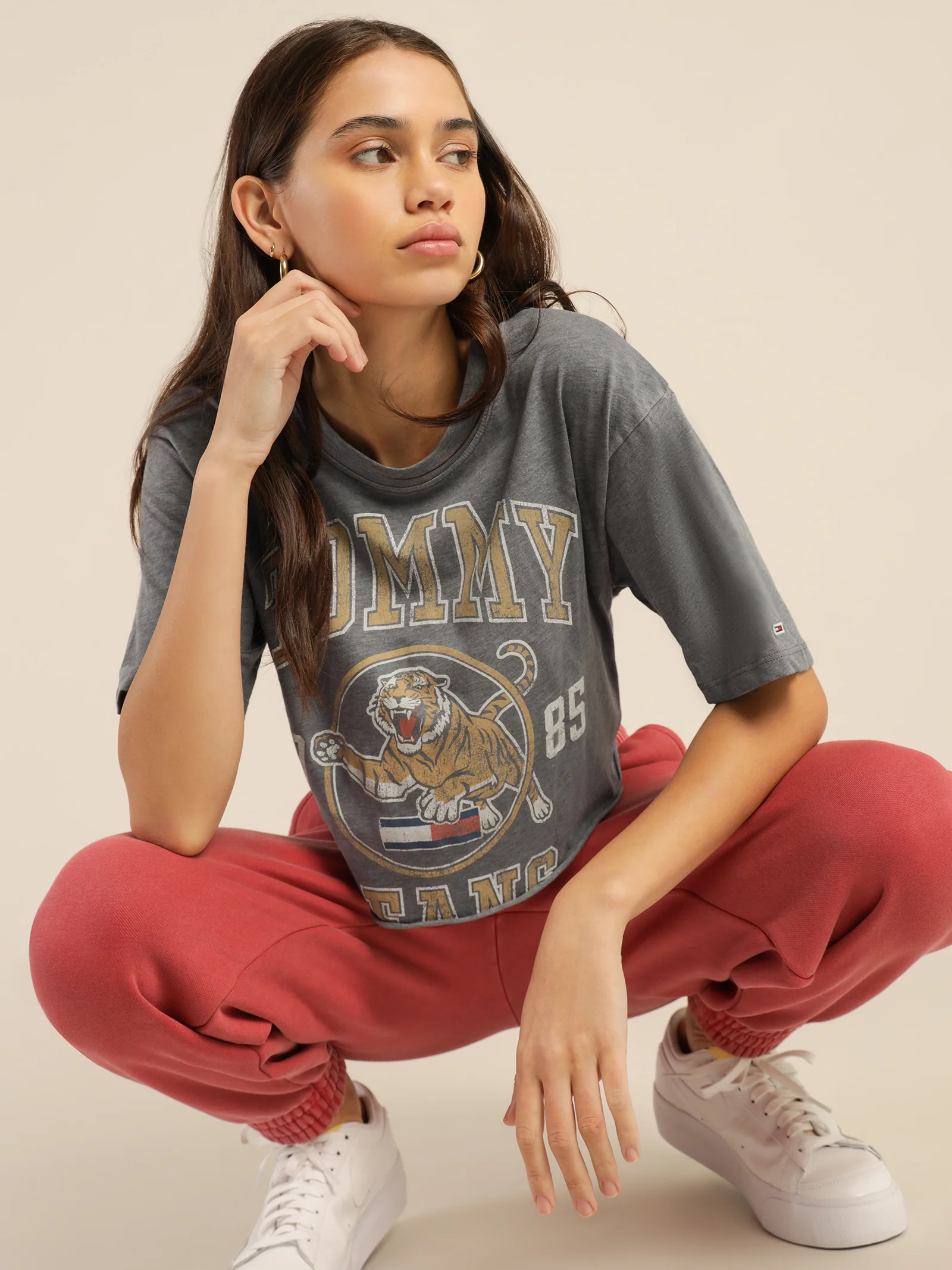 Super Cropped College Tiger T-Shirt