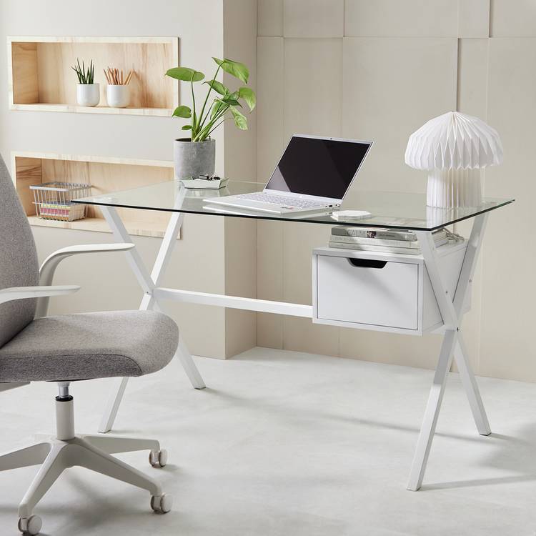 Habitat Dria 1 Drawer Office Desk - White