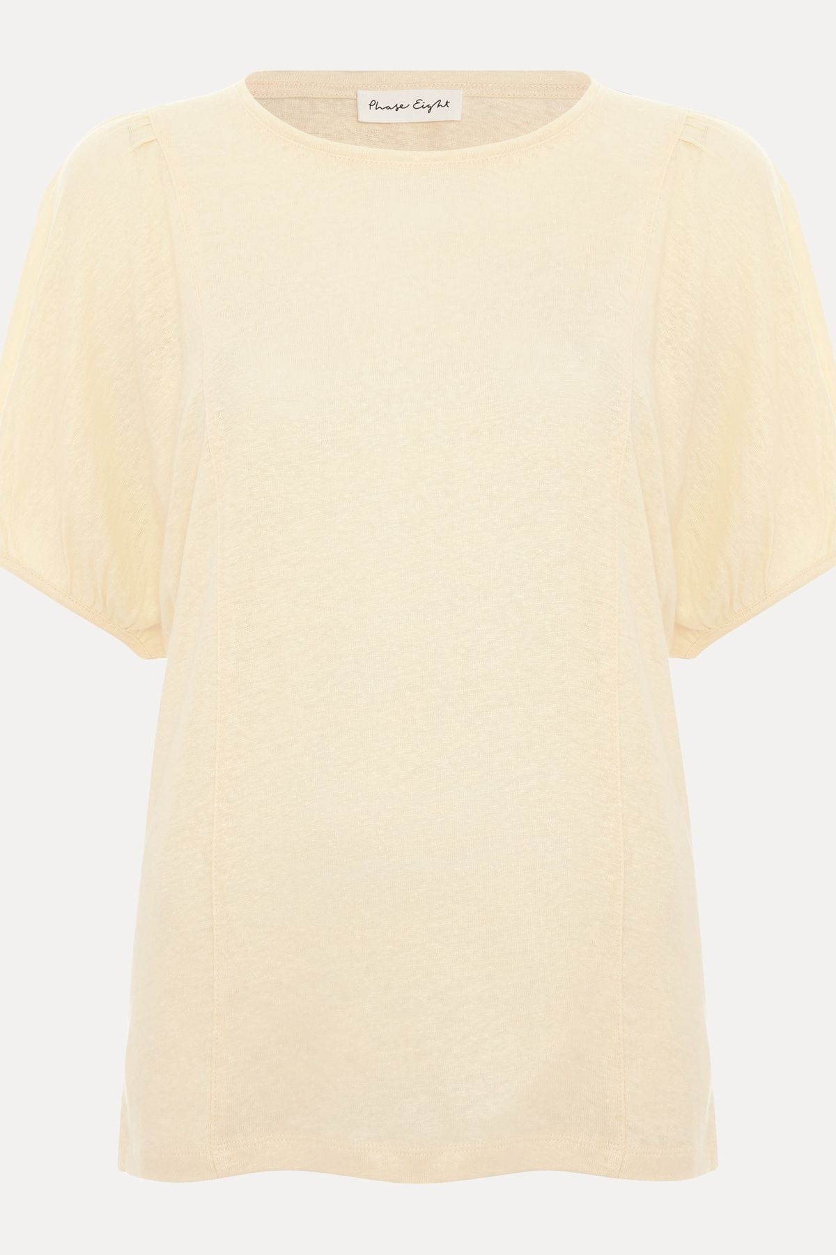 Phase Eight Arabel Linen Puff-Sleeve T-Shirt
