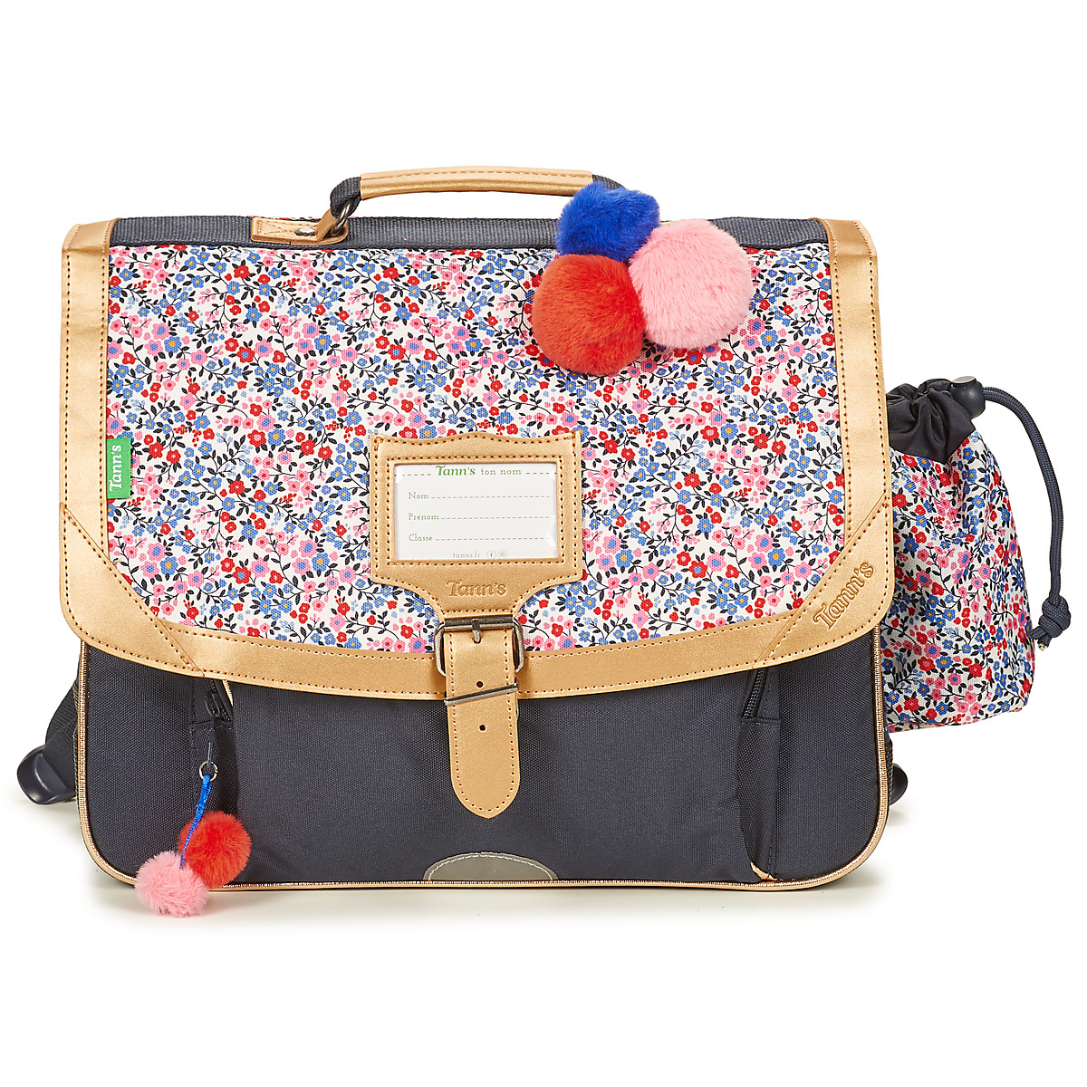 Tann's - ANTONIA CARTABLE 38CM POCHE GOURDE - Marine / Pink / Gold