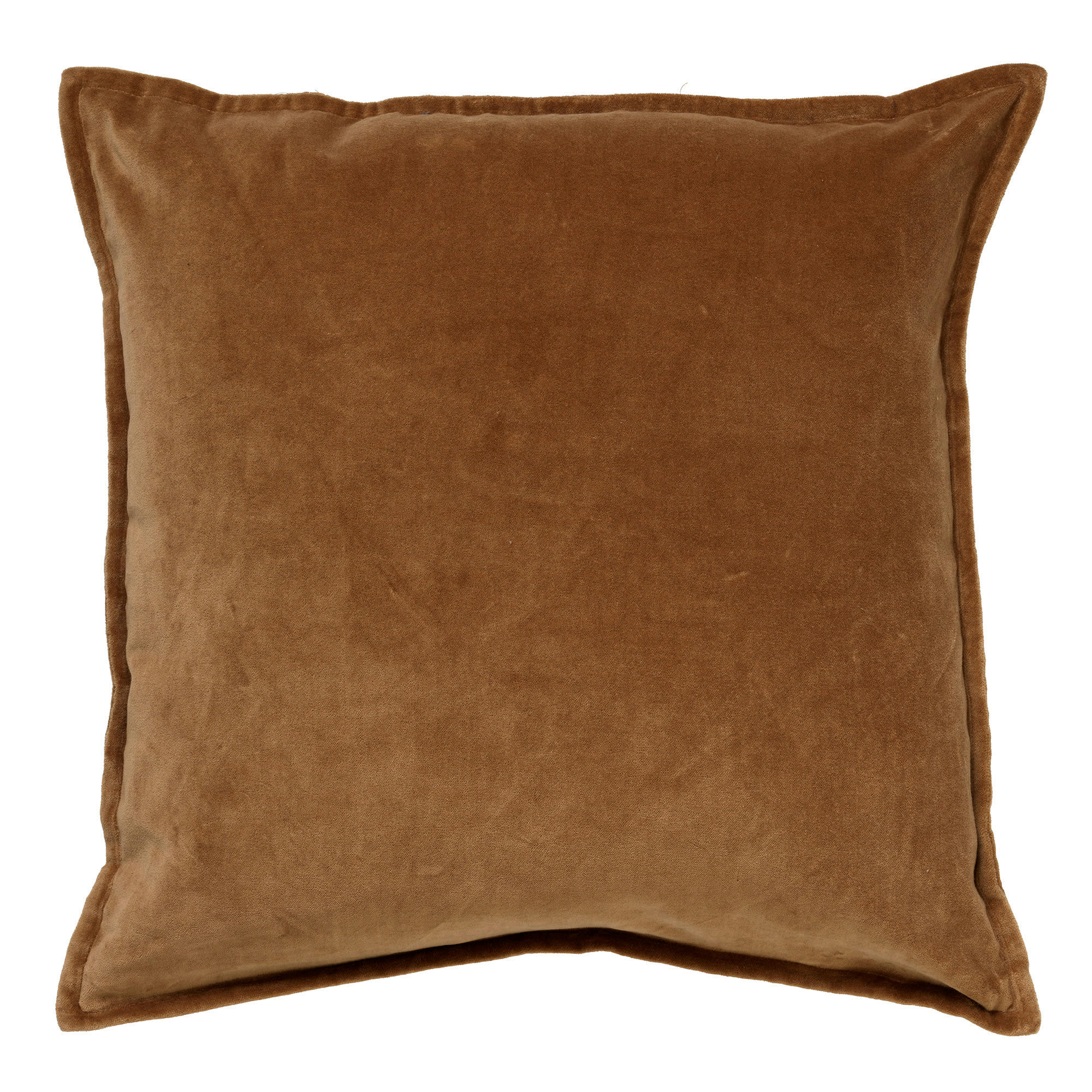 CAITH - Housse de coussin marron en velours-50x50 cm uni