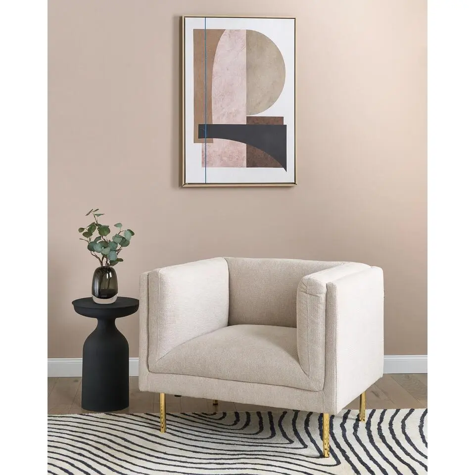 MOEN - Fauteuil - Beige - Stof