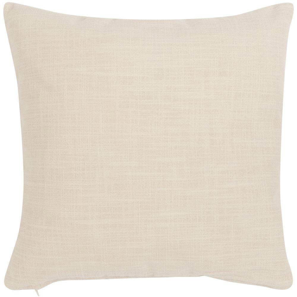 BANHABA - Housse de coussin en coton tramé beige 40x40