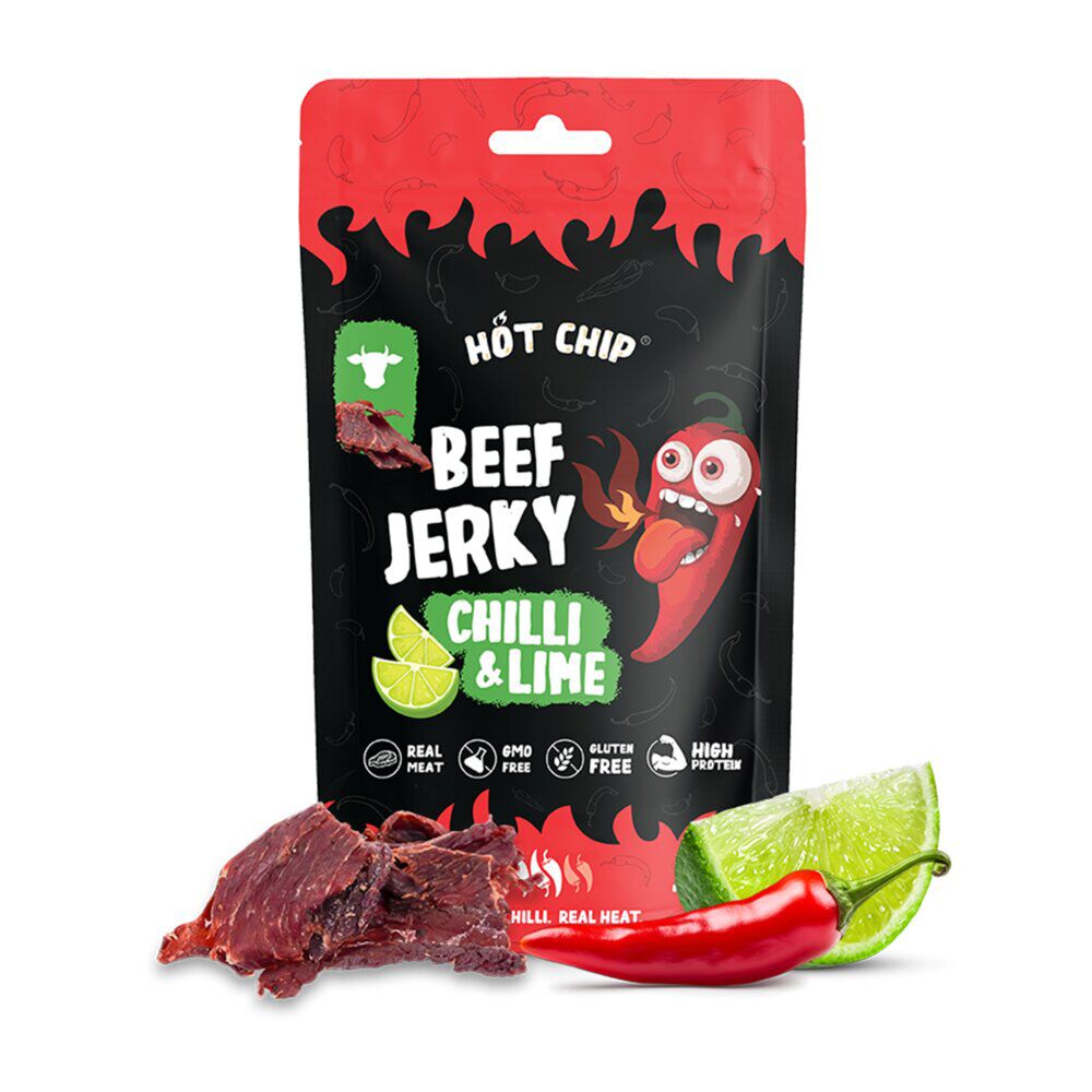 Viande séchée boeuf Beef Jerky saveur chili et citron vert 25gr