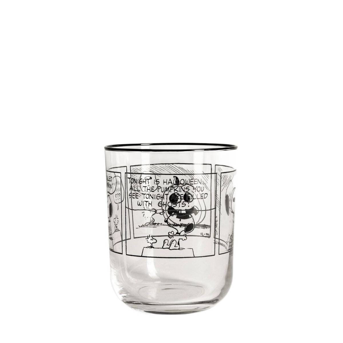Szklanka SNOOPY z printem komiksu i czarnym rantem 0,3 l HOMLA