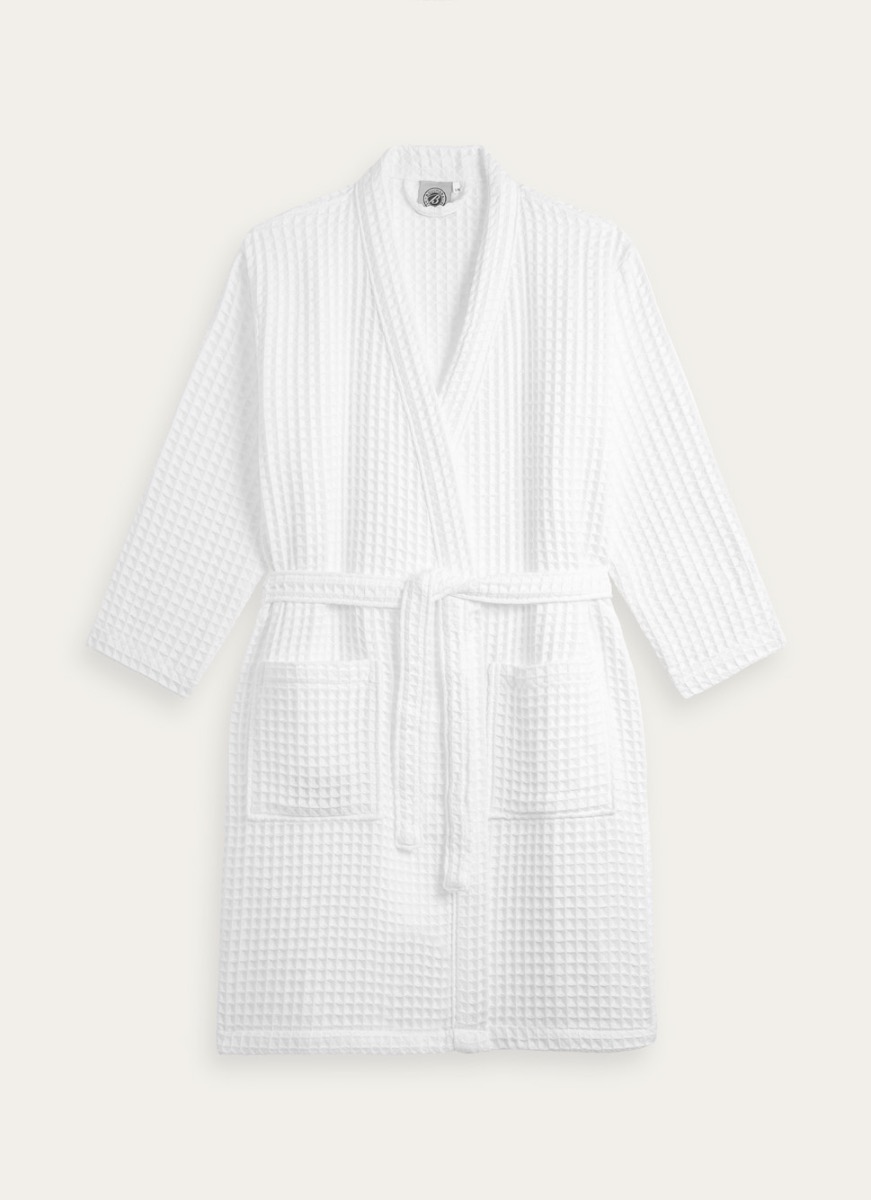 PEIGNOIR DE BAIN KIMONO NID D ABEILLE L/XL BLANC