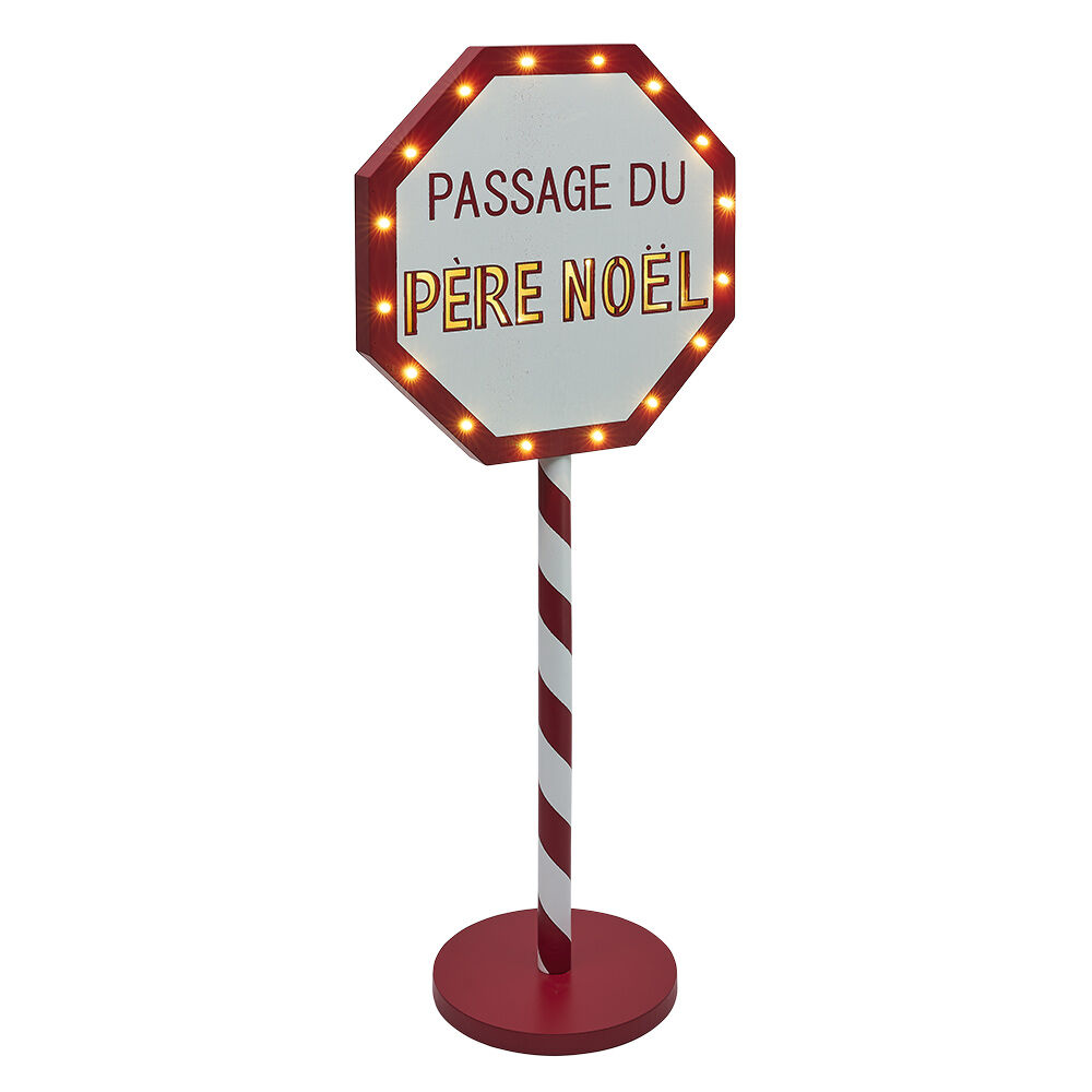 Panneau lumineux Passage du Père No&euml;l 20 LED blanc chaud H70,5cm