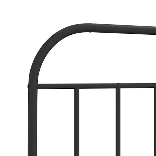 NNEVL Metal Bed Frame with Headboard Black 107x203 cm