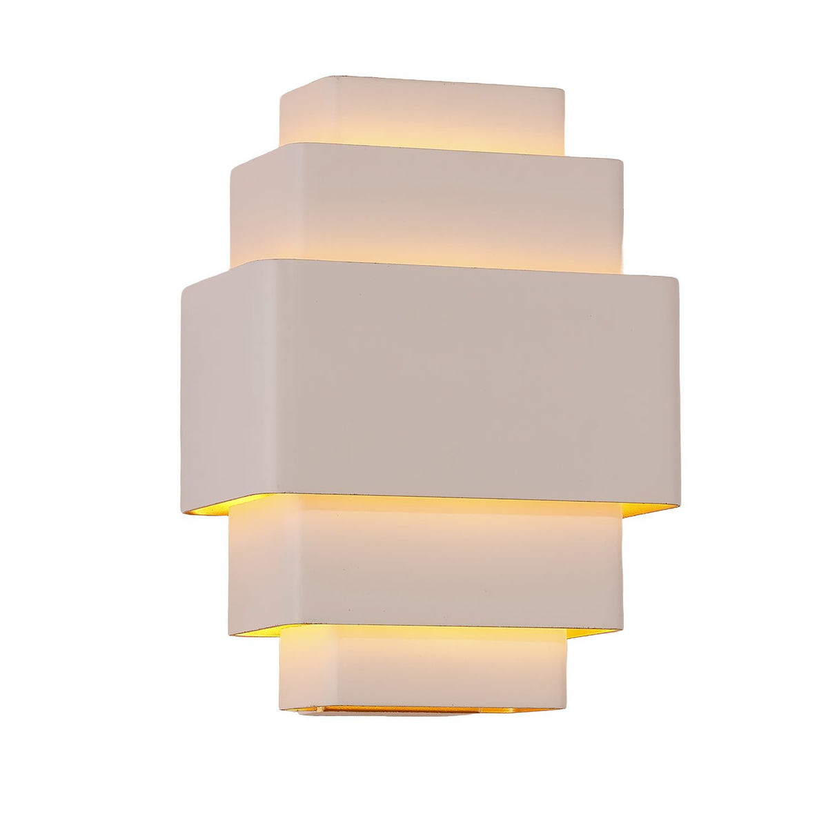 Artdelight wandlamp Layers - 3 lichts - 12 x 28  cm - wit goud