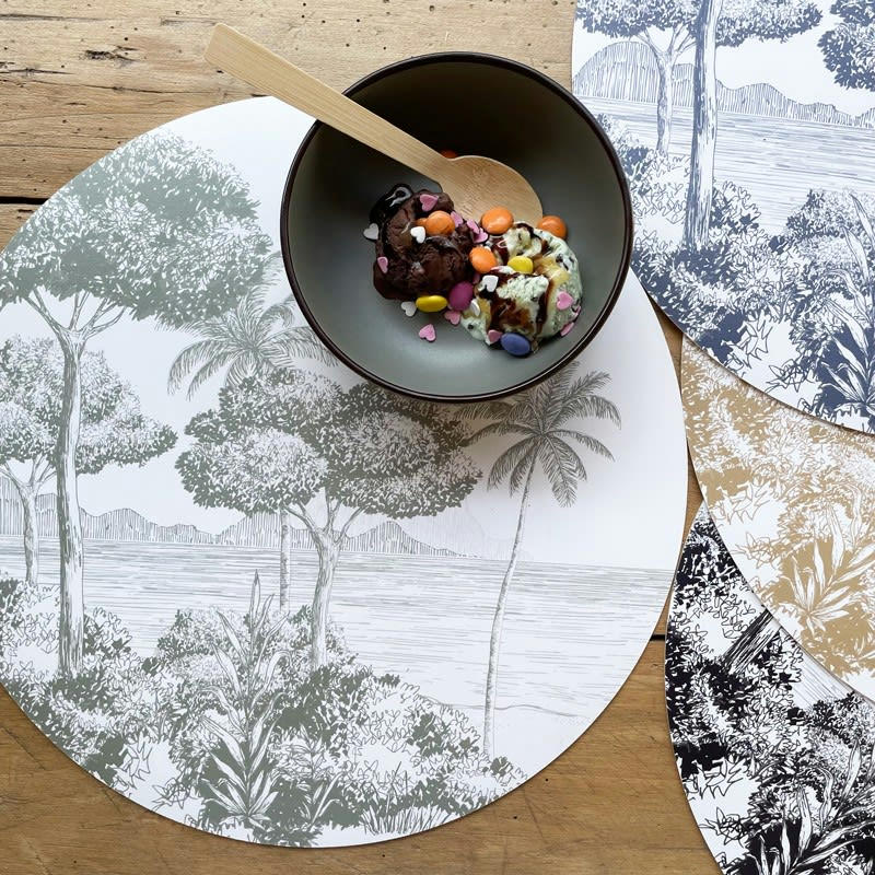 MIX LA PLAGE - Lot de 4 sets de table L 38xl 38cm Multicolore Paysage