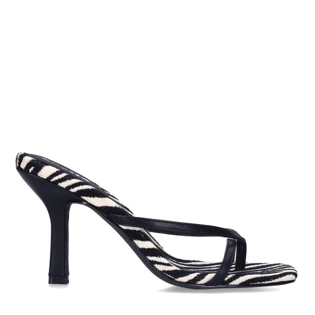 Zebra print muiltjes met hak