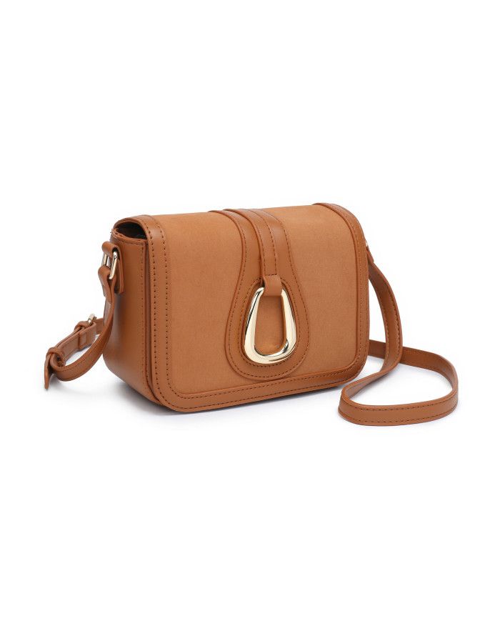 JFY Flap Magnetic Button Clasp Cross Body Bag