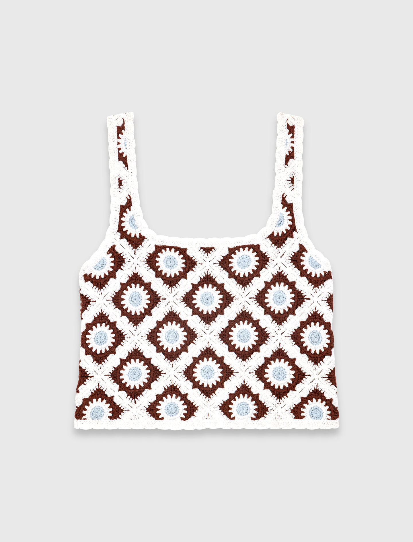 Top en crochet à motif floral