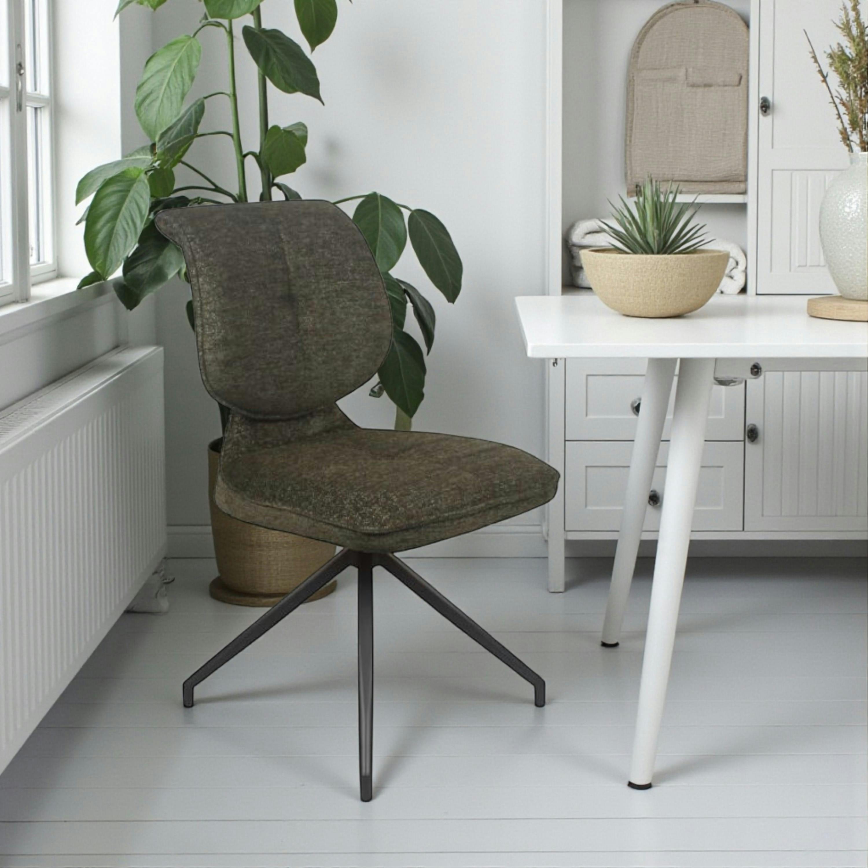 Chaise pivotante verte dossier double (lot de 2) LIGURIE