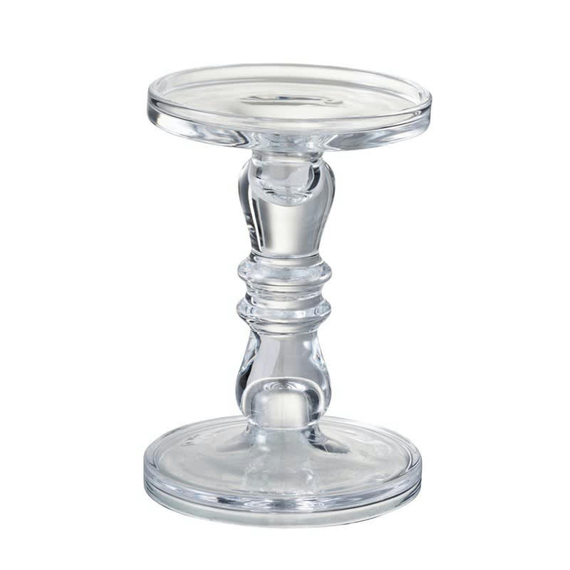 LETI - Chandelier/bougeoir en verre transparent H19cm