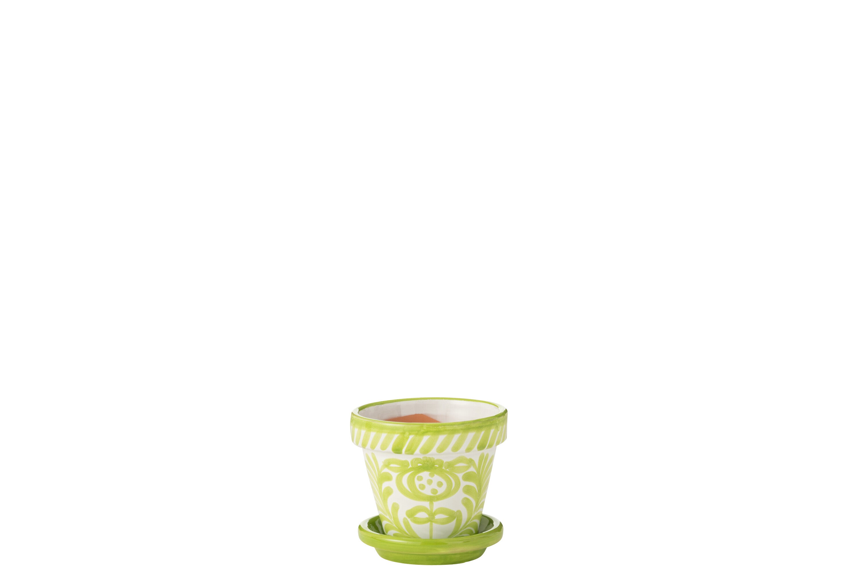 J-Line bloempot Granada Handmade   Painted - keramiek - groen - extra small - Ø 17 cm