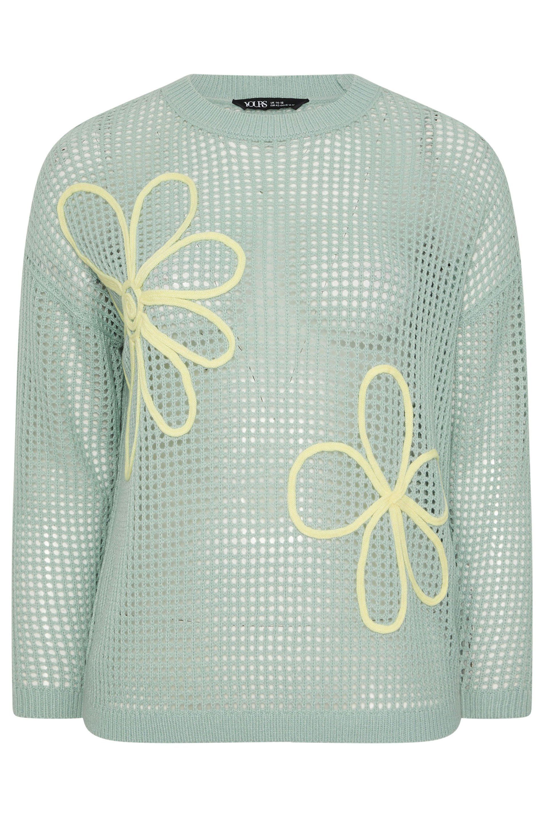 Yours Flower Detail Kitted Jumper