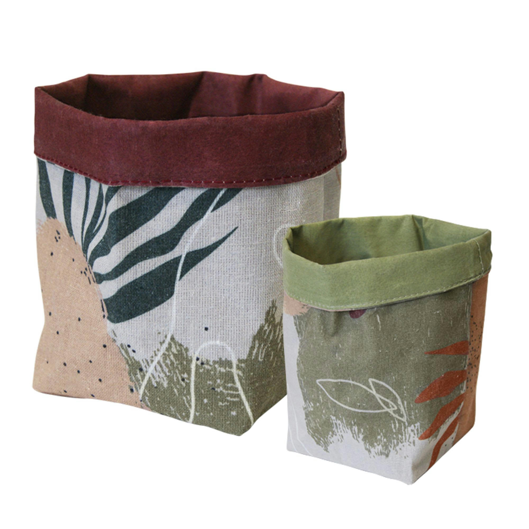- Lot de 2 paniers de rangement verts