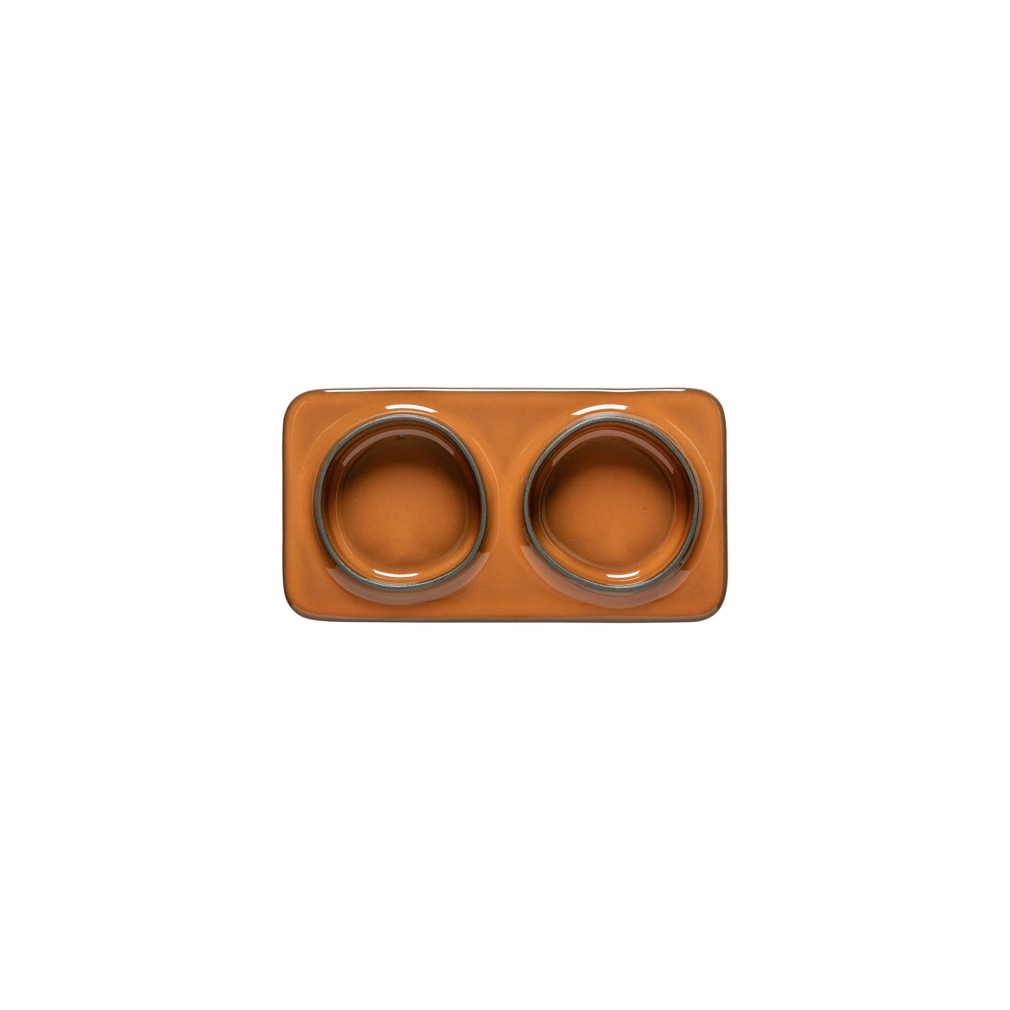 2-Section Rectangular Tray Âmbar