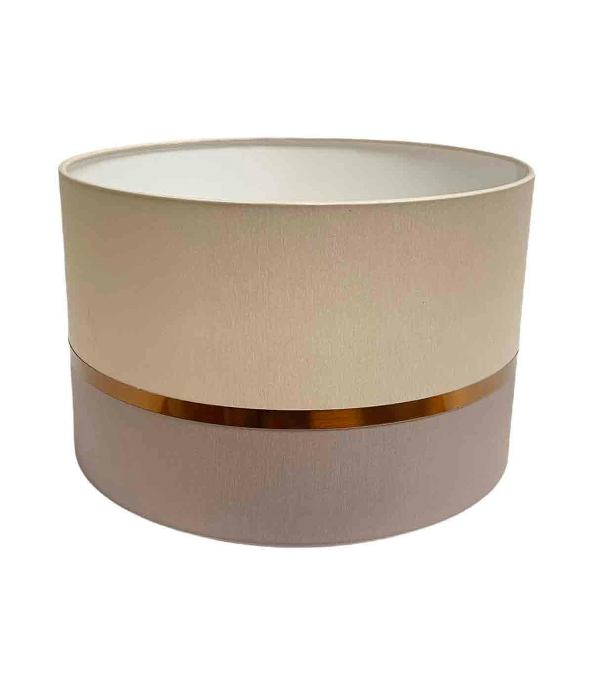 KHARANI - Abat-jour Lampadaire bicolore taupe et beige D: 45 x H: 28