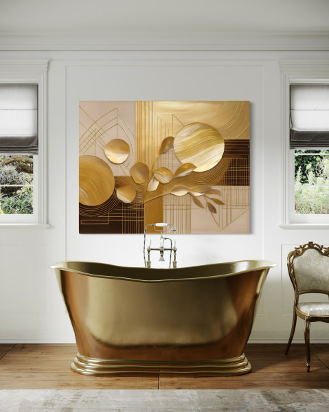Feeby Obraz na płótnie, Złoty Glamour Abstrakcja 60x40