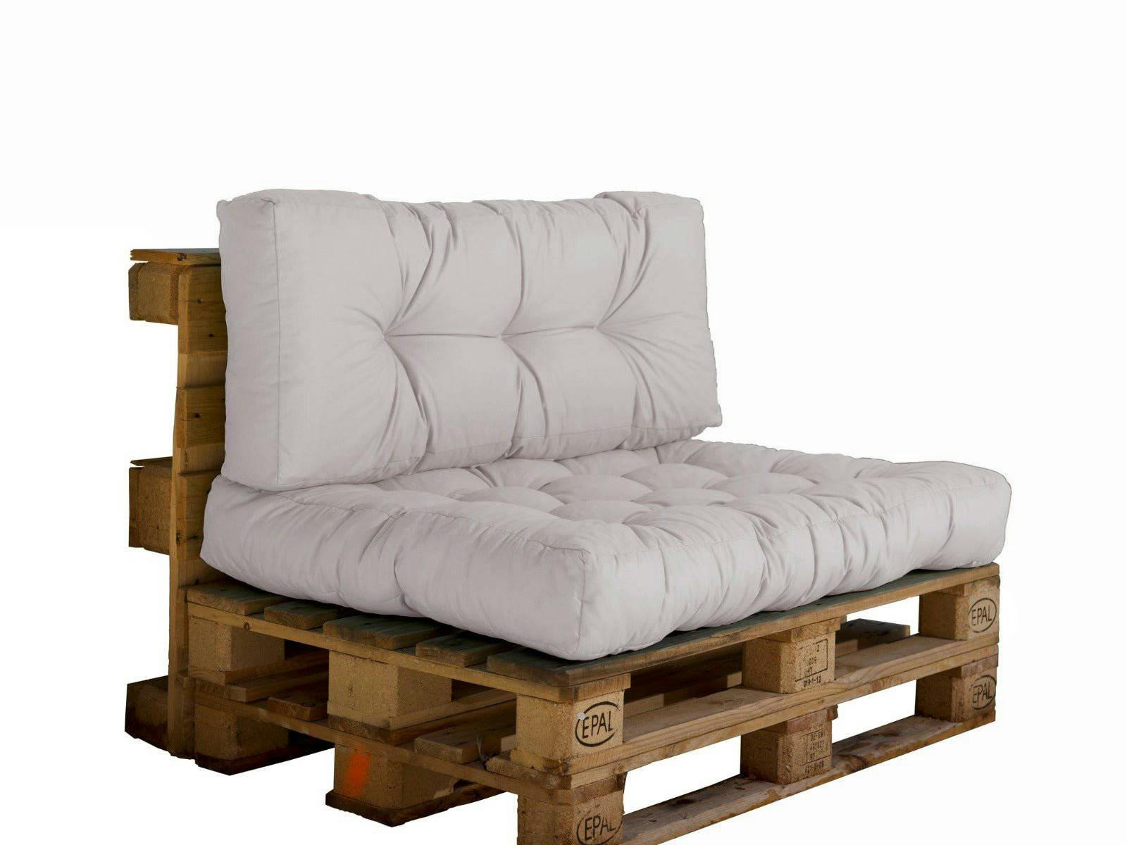 - Coussins matelas pour palette 120X80X20 en polyester gris galet