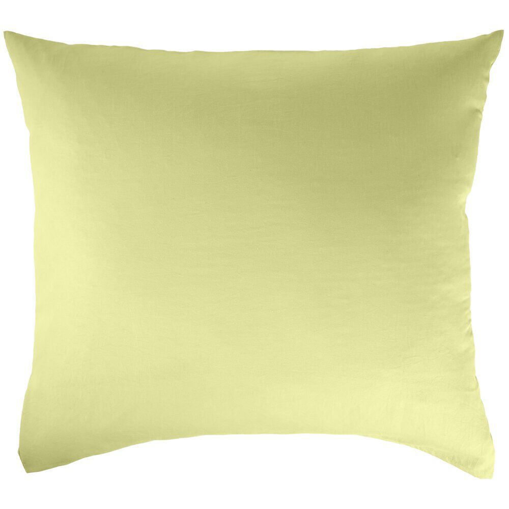 Taie d'oreiller rectangulaire 50x70cm polyester uni jaune