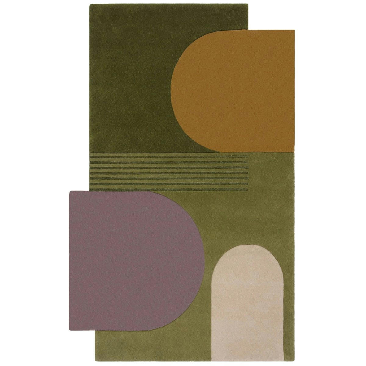 FORMAL - Tapis de salon moderne en laine vert 120x170 cm