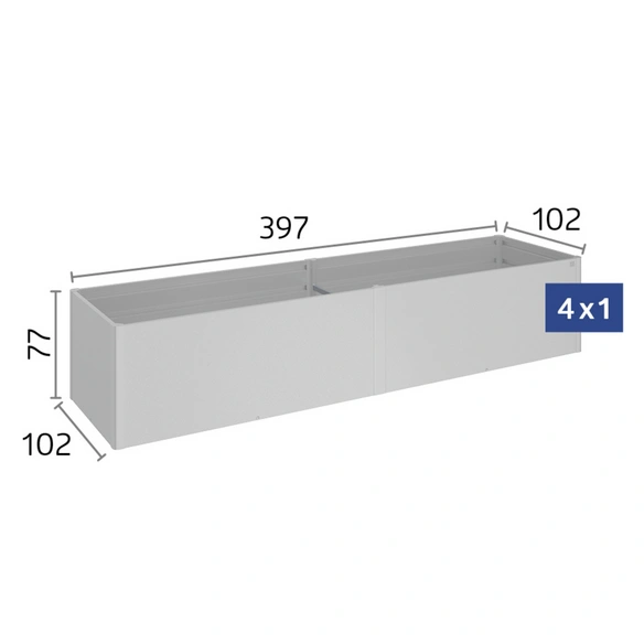 Hochbeet, BxHxT: 397 x 77 x 103,1 cm, quarzgrau-metallic