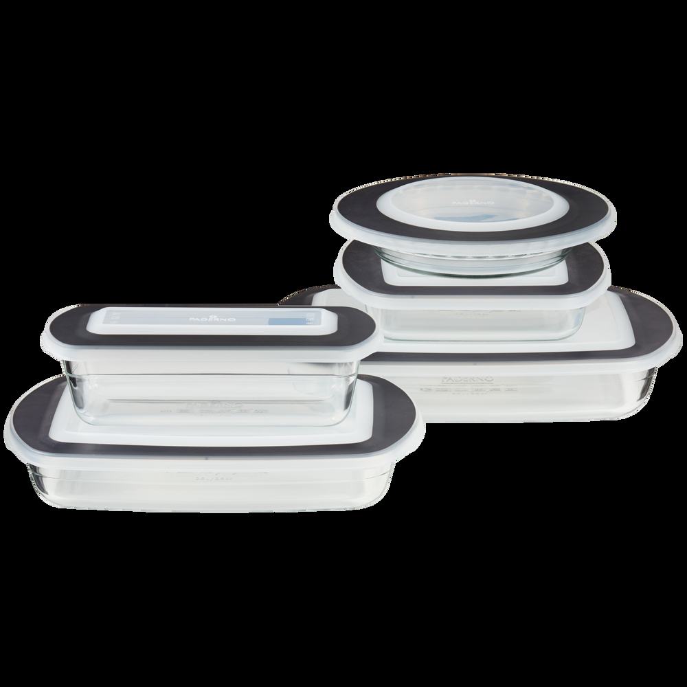 PADERNO Glass Rectangular Baking Dish with Lid, 3.8-qt