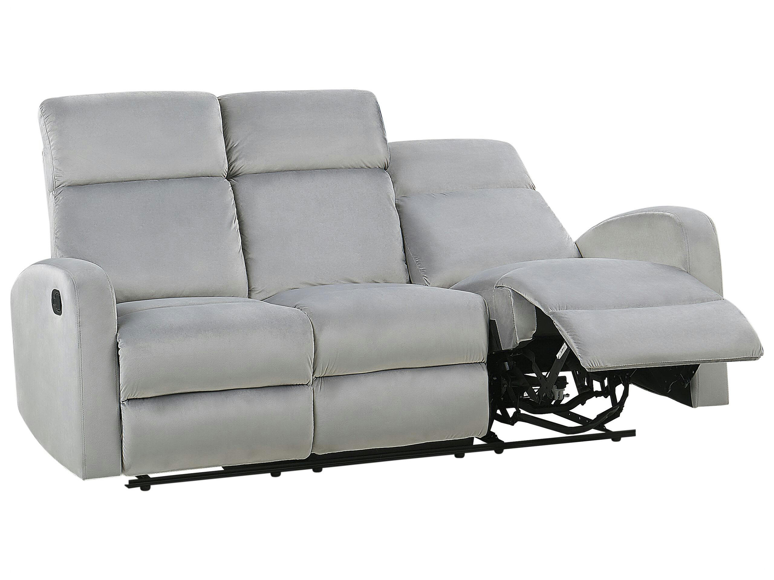 VERDAL - Canapé 3 places 3 personnes en velours gris