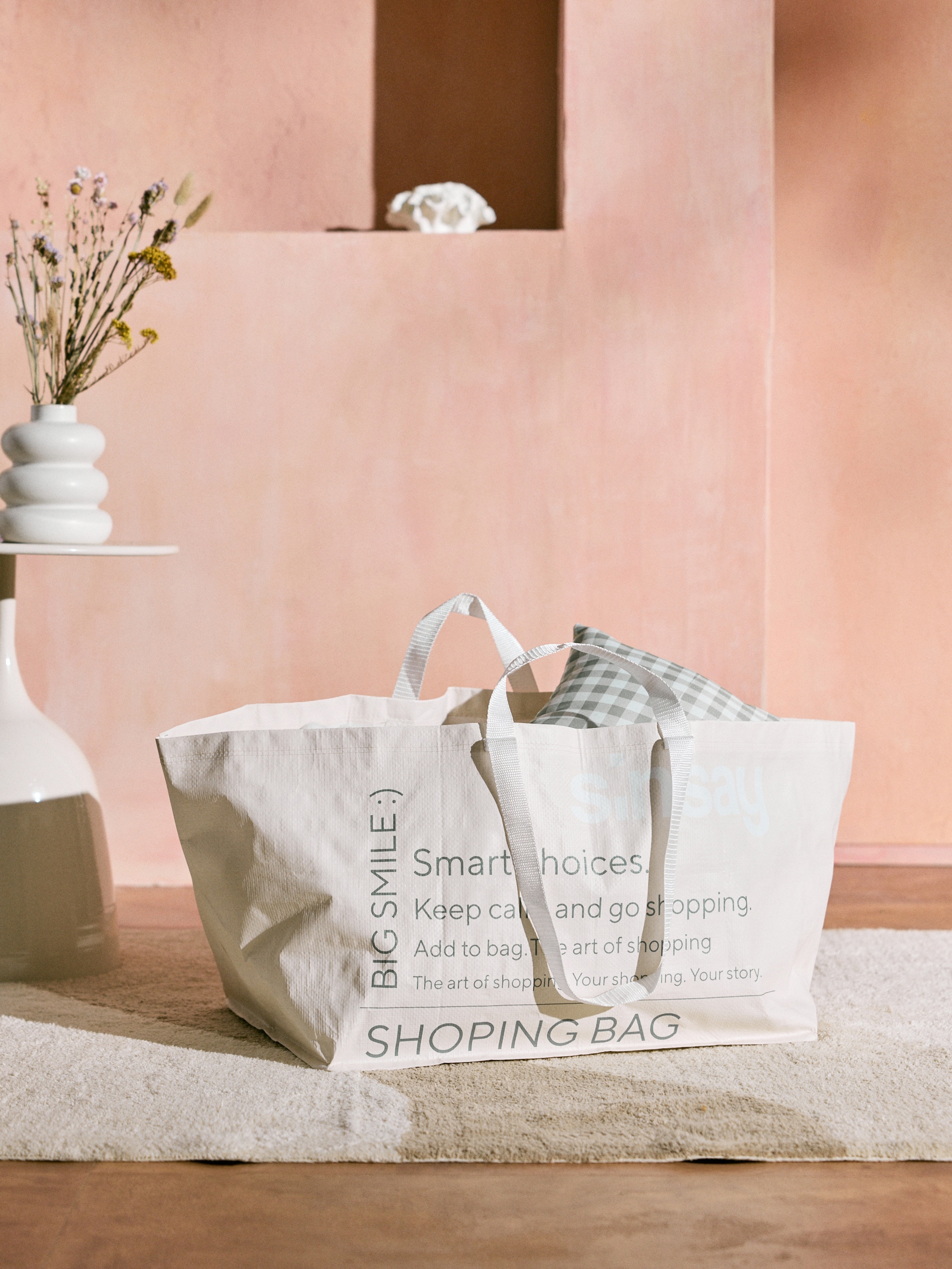 Torba shopper z motywem roślinnym
