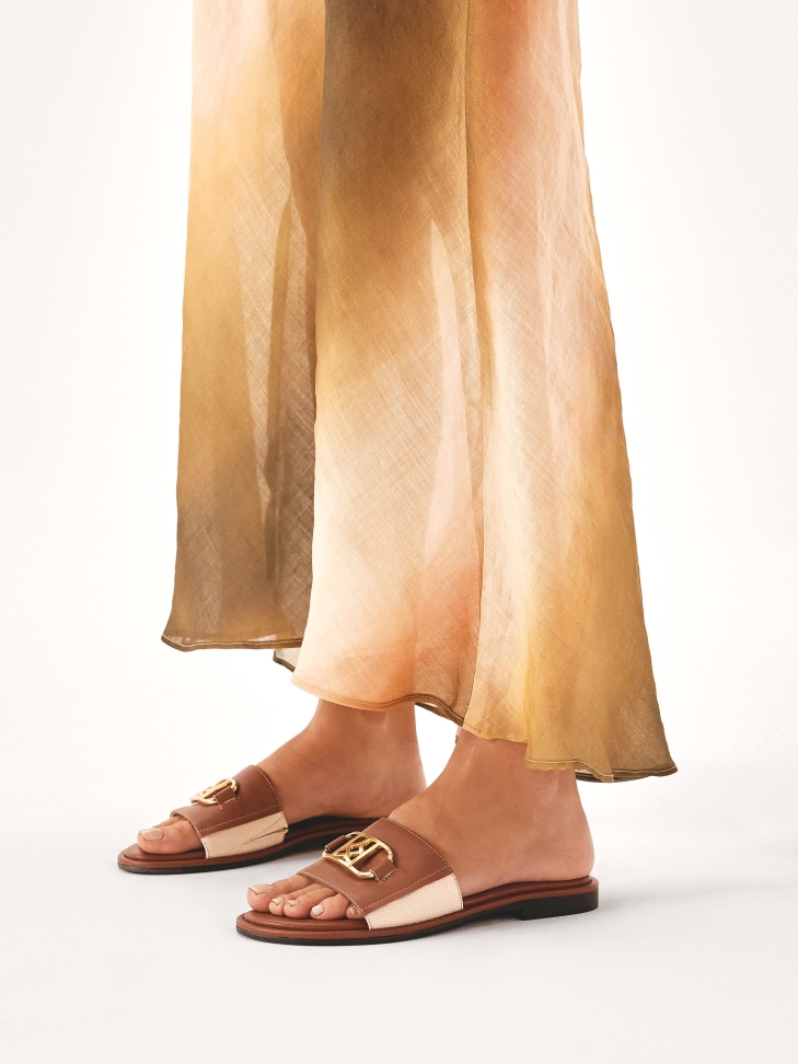 Flat brown and beige fslides