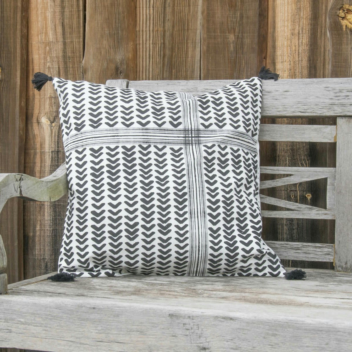 ZANZIBAR - Housse de coussin coton  50x50 noir