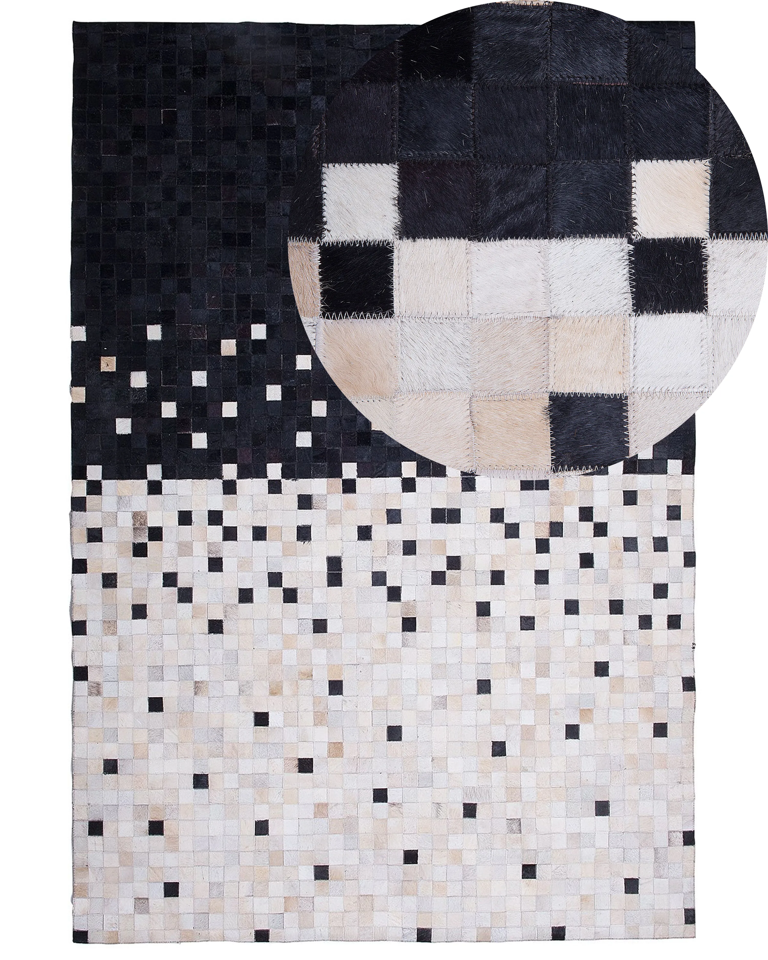 Rug ERFELEK Black 140 x 200 cm Leather
