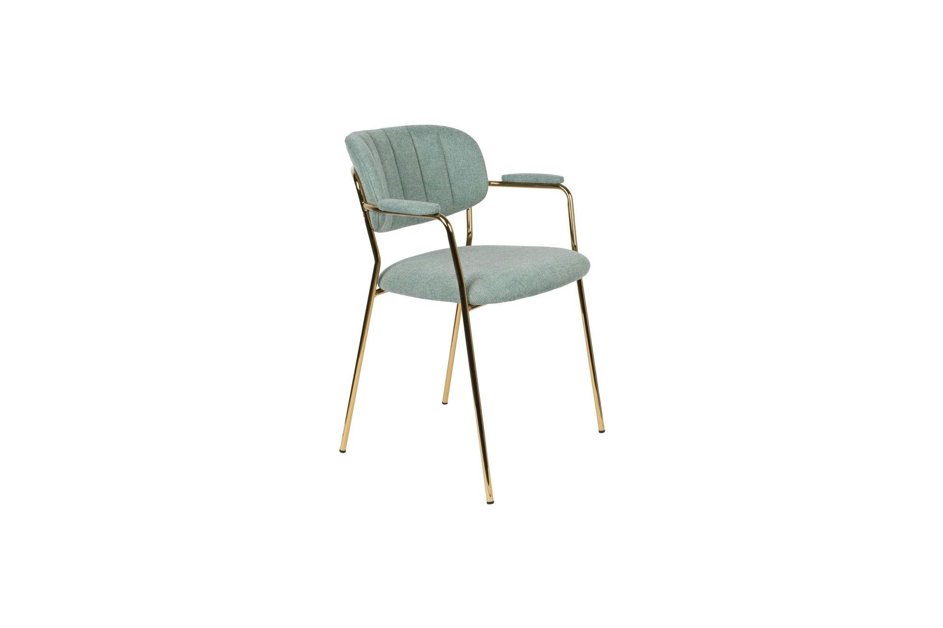 POLLY - Fauteuil en tissu vert clair
