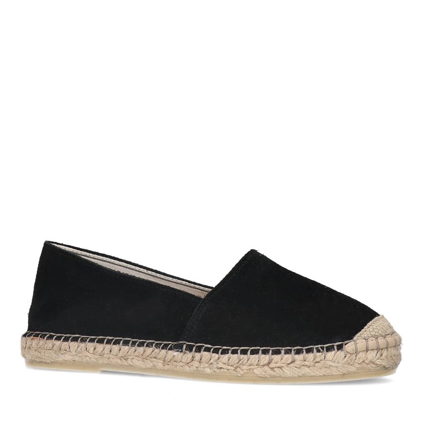 Manfield Zwarte suède espadrilles