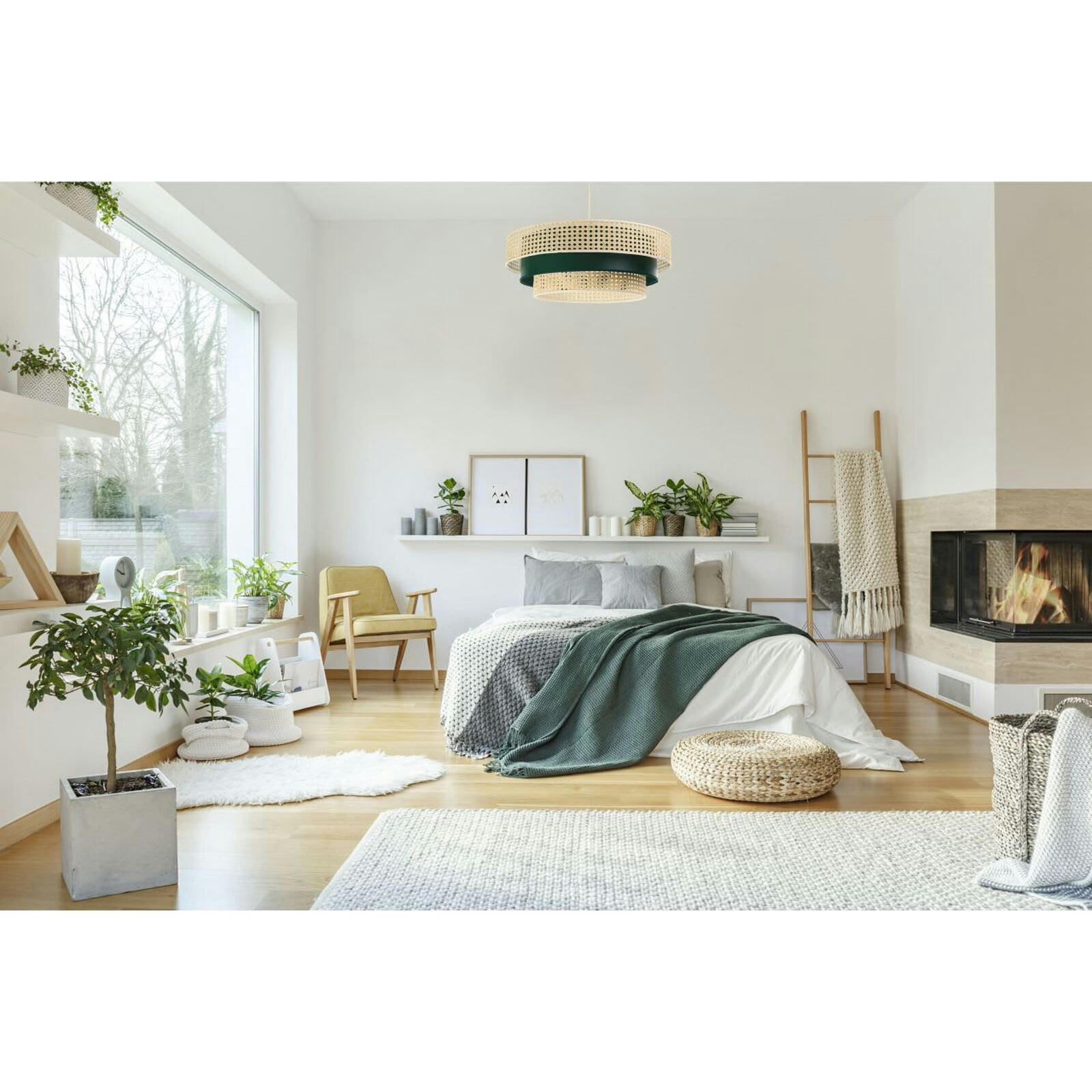 ROTANG - Suspension Rotin Beige 60x60x20 cm