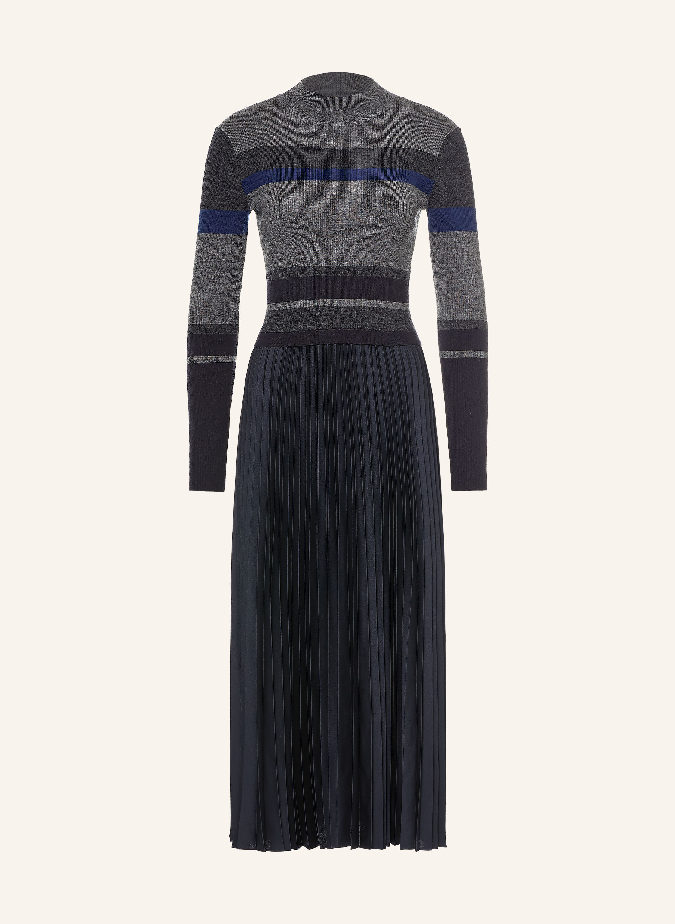 REISS Strickkleid CARLA im Materialmix mit Plissees