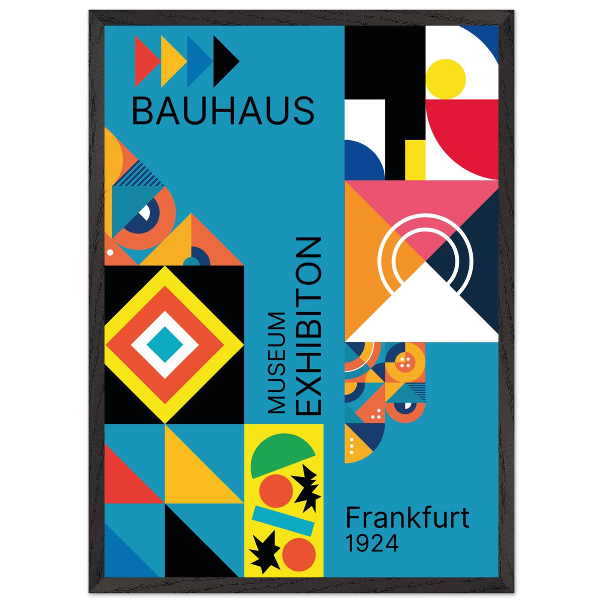 Artfulprints Poster met Lijst Bauhaus - Museum exhibition frankfurt  - 50x70 cm - Meerkleurig