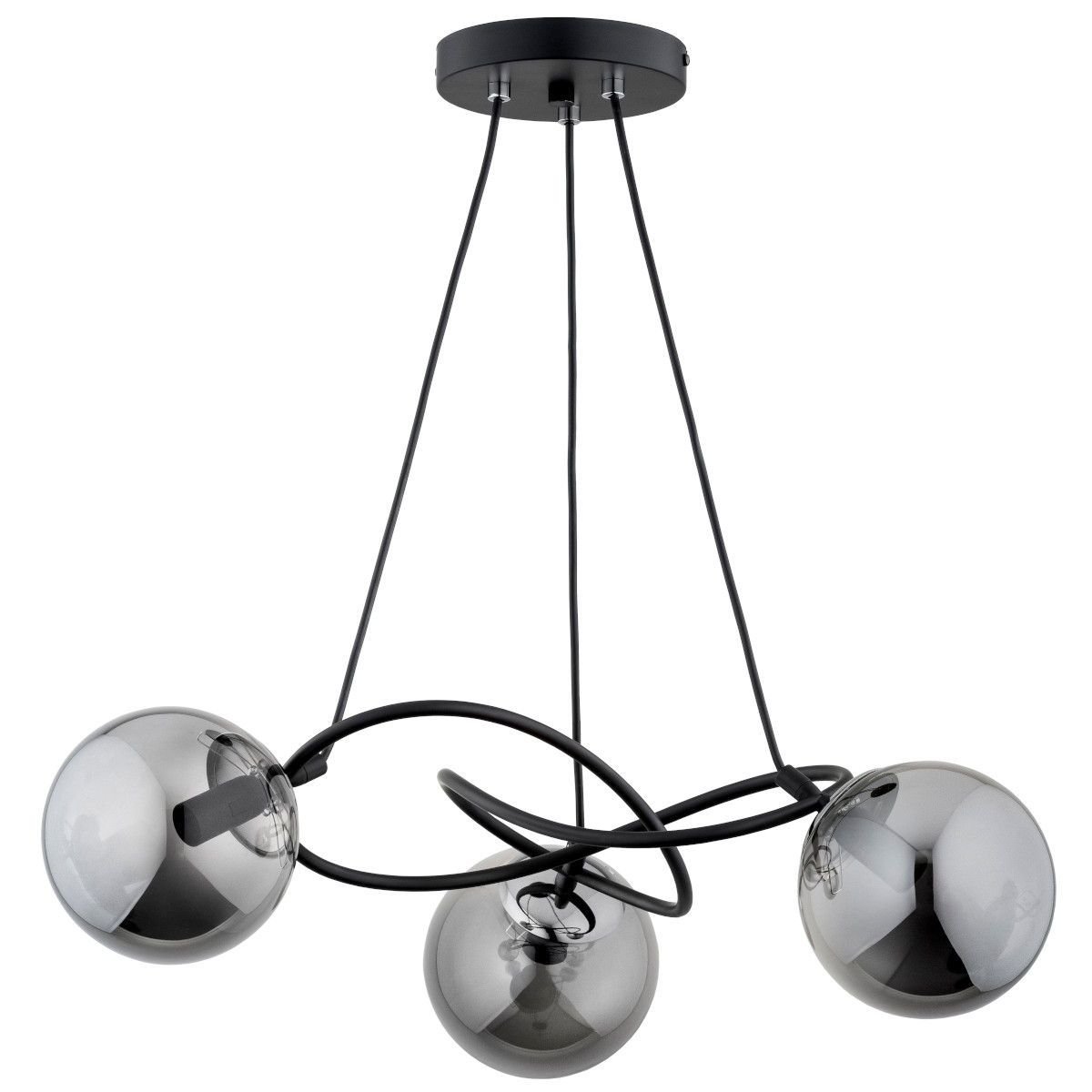 Lampa wisząca VELTA czarna-dymiona 3xE14x10W wym:56x60x60cm IP20 Alfa